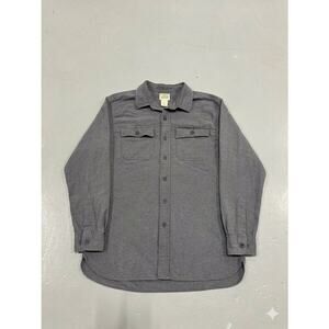 L.L. Bean Chamois Shirt Mens Large Grey Heavyweight Flannel Traditional Outdoor